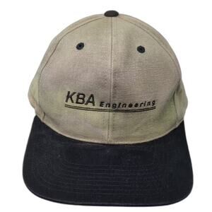 Luna Pier KBA Engineering Logo Baseball Cap Beige Black One Size Slideback Hat